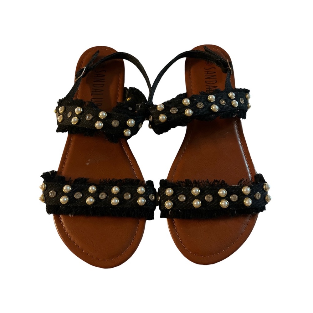 SandalUp Black Flats 8.5